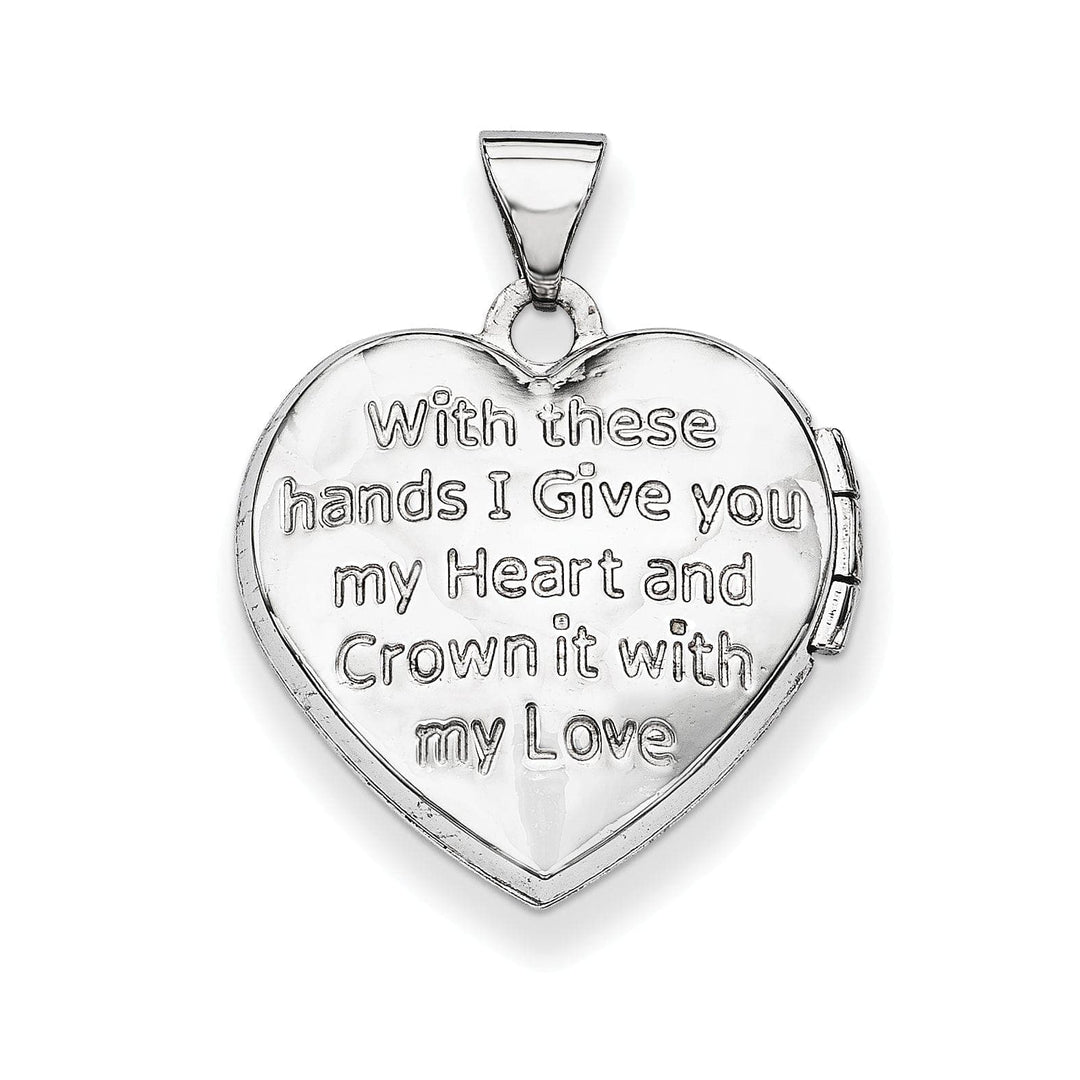 Lovely Rita's Pendants & Charms 14k White Gold Heart Shaped Claddagh Locket