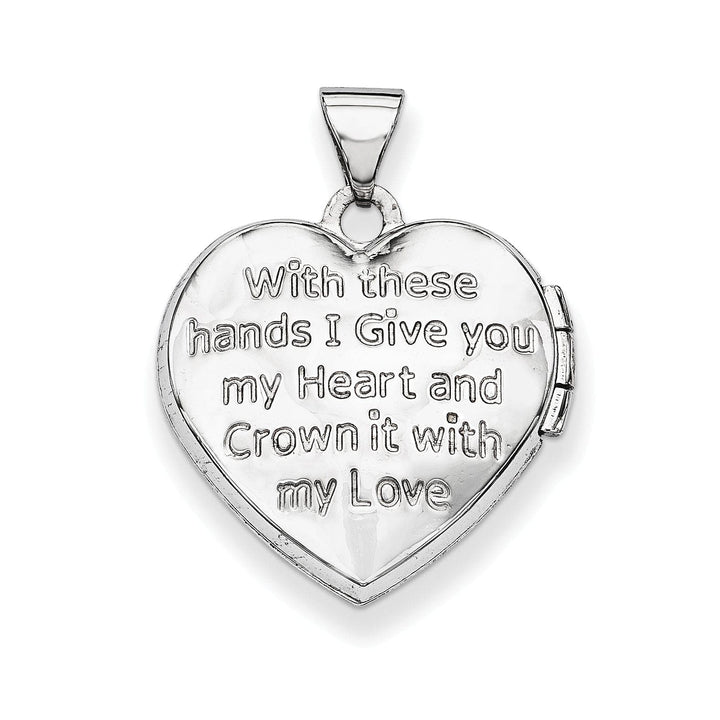 Lovely Rita's Pendants & Charms 14k White Gold Heart Shaped Claddagh Locket