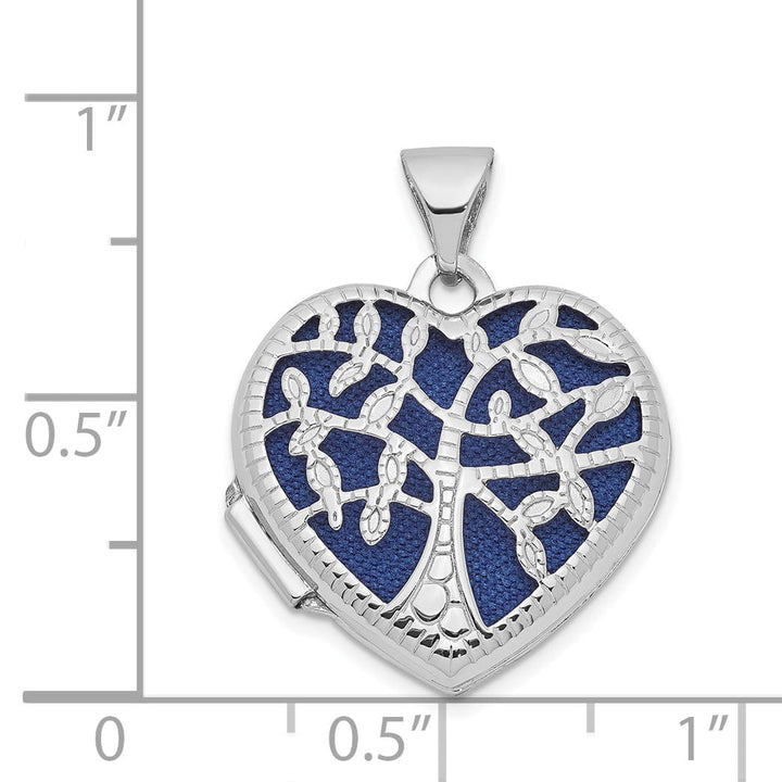 Lovely Rita's Pendants & Charms 14k White Gold Heart withTree Locket