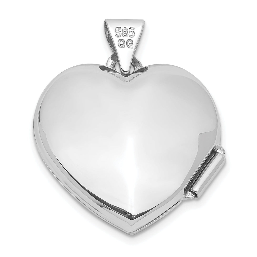 Lovely Rita's Pendants & Charms 14k White Gold Heart withTree Locket