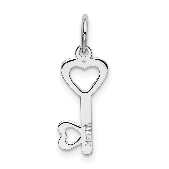 Lovely Rita's Pendants & Charms 14K White Gold  Hearts Design Key Charm Pendant