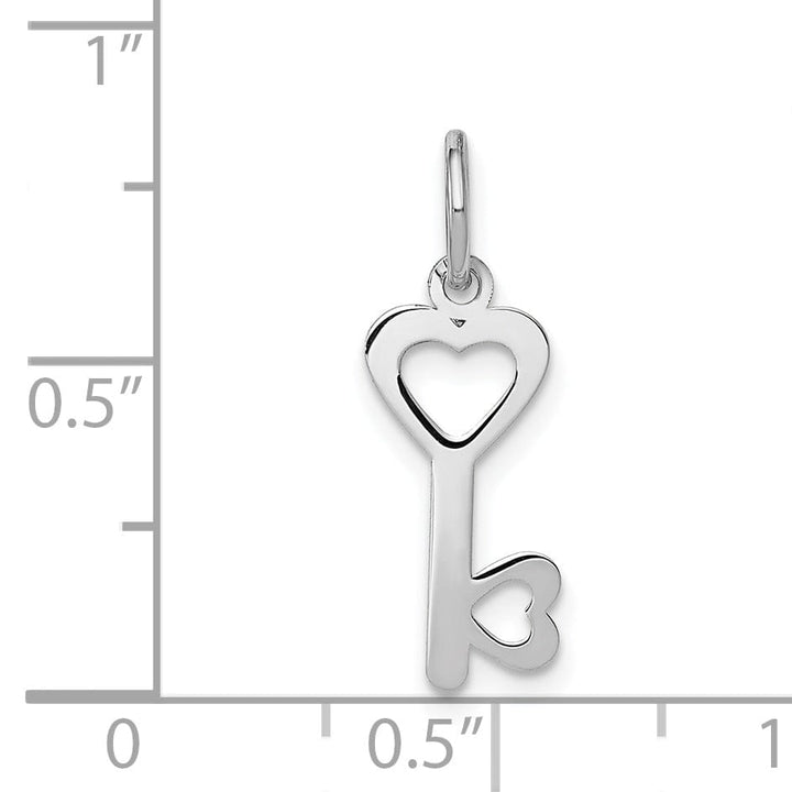Lovely Rita's Pendants & Charms 14K White Gold  Hearts Design Key Charm Pendant