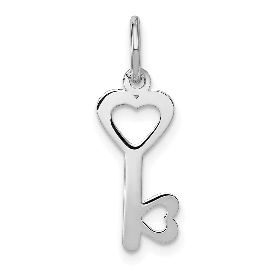 Lovely Rita's Pendants & Charms 14K White Gold  Hearts Design Key Charm Pendant