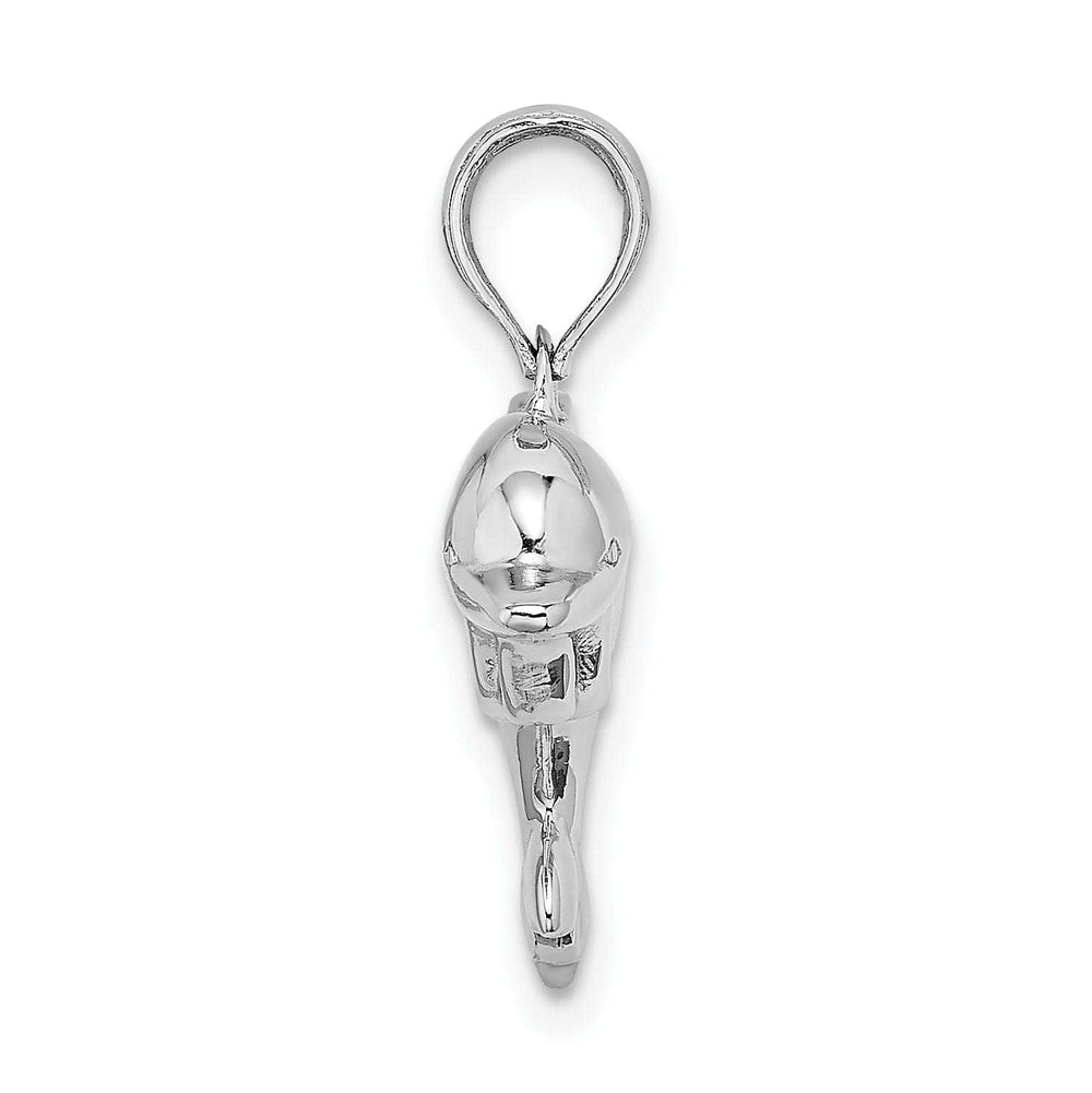 Lovely Rita's Pendants & Charms 14k White Gold Hollow 3-Dimensional Polished Finish Dolphin Charm Pendant