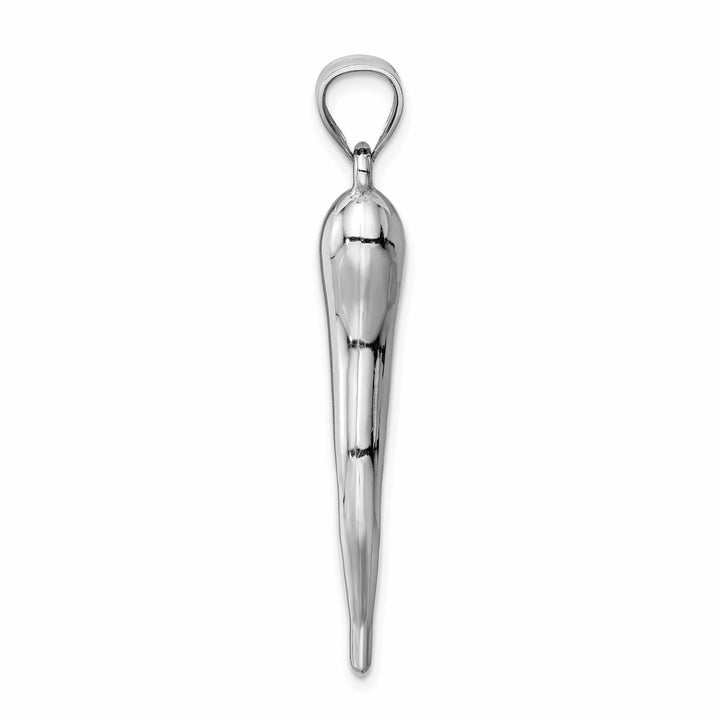 Lovely Rita's Pendants & Charms 14k White Gold Hollow Casted Polished Finish 3-Dimensional Mne's Italian Horn Charm Pendant
