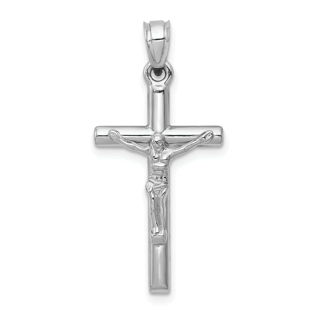 Lovely Rita's Pendants & Charms 14k White Gold Hollow Cross Crucifix Pendant