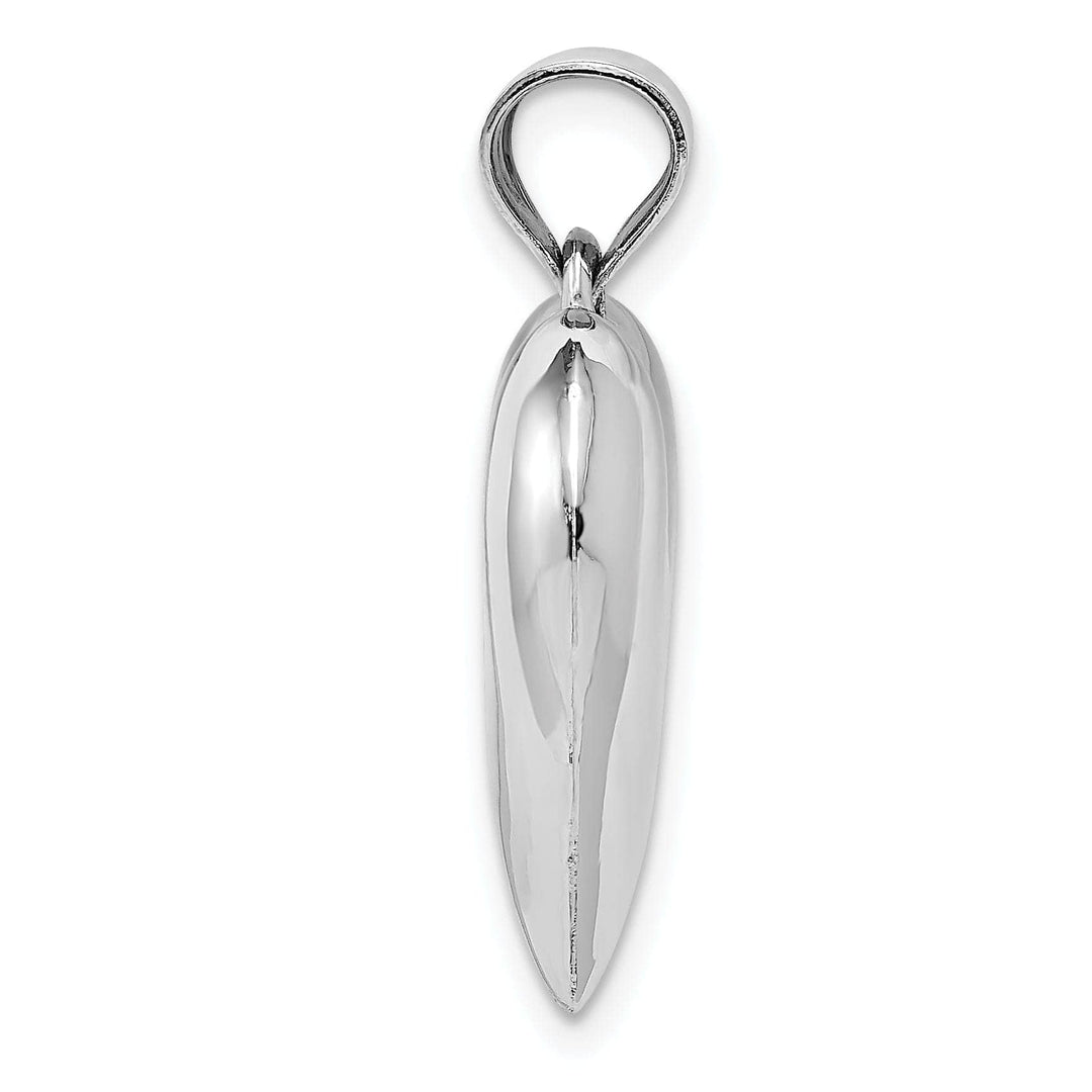 Lovely Rita's Pendants & Charms 14K White Gold Hollow Polished Finish Women's 3 Dimensional Medium Size Puff Heart Shape Charm Pendant