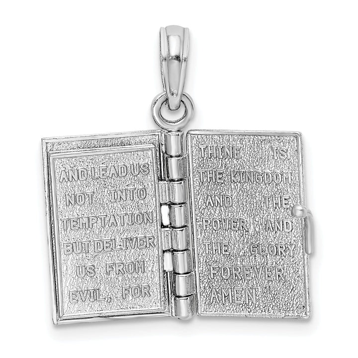 Lovely Rita's Pendants & Charms 14K White Gold Holy Bible Book Prayer Pendant