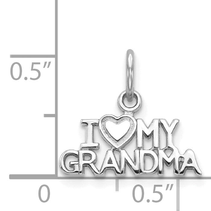 Lovely Rita's Pendants & Charms 14k White Gold I Love My Grandma Charm