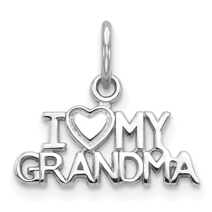 Lovely Rita's Pendants & Charms 14k White Gold I Love My Grandma Charm