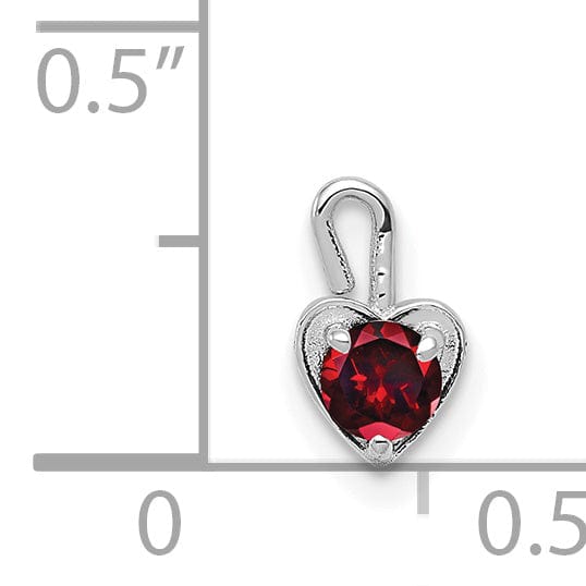 Lovely Rita's Pendants & Charms 14k White Gold January Birthstone Heart Charm