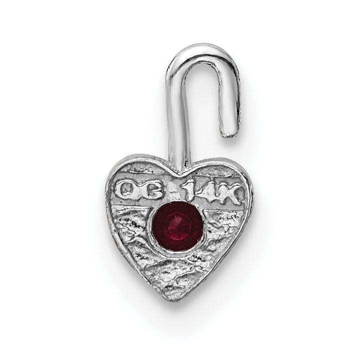 Lovely Rita's Pendants & Charms 14k White Gold January Birthstone Heart Charm
