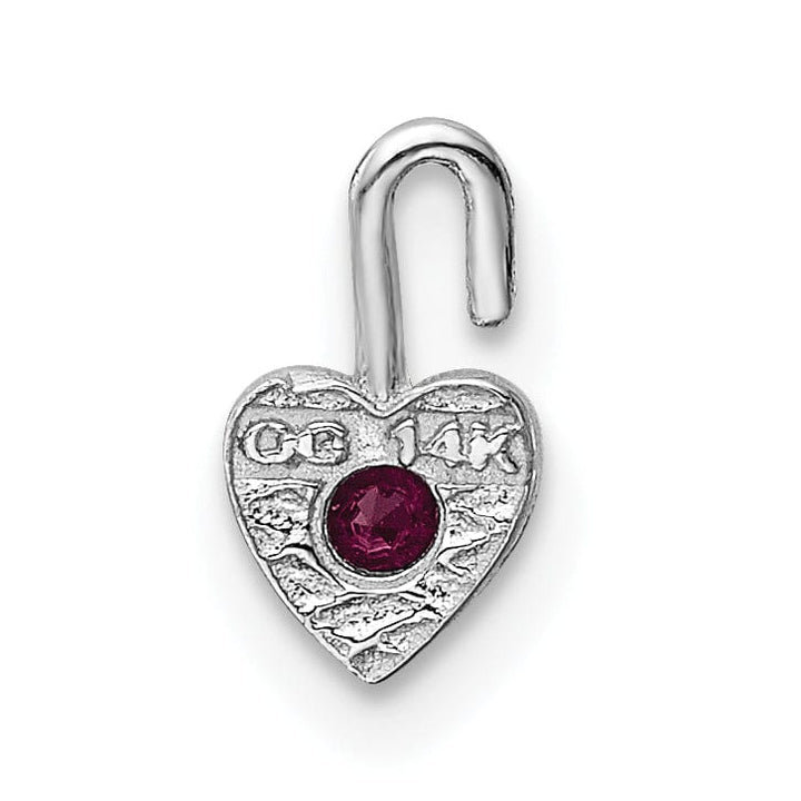 Lovely Rita's Pendants & Charms 14k White Gold July Birthstone Heart Charm