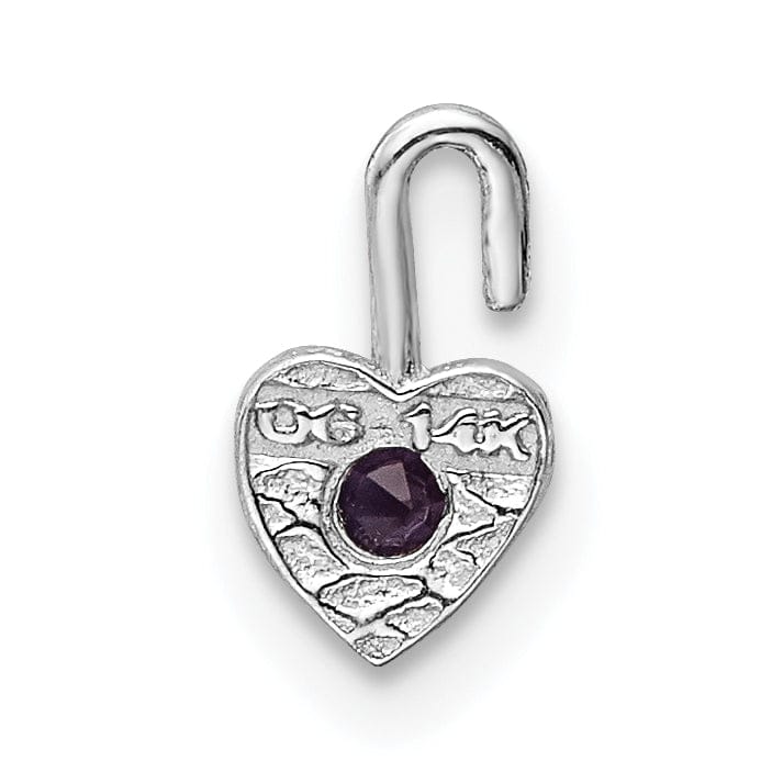 Lovely Rita's Pendants & Charms 14k White Gold June Birthstone Heart Charm