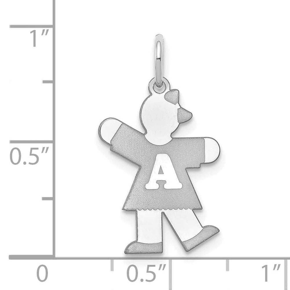 Lovely Rita's Pendants & Charms 14k White Gold Kiss Alphabet Girl Charm