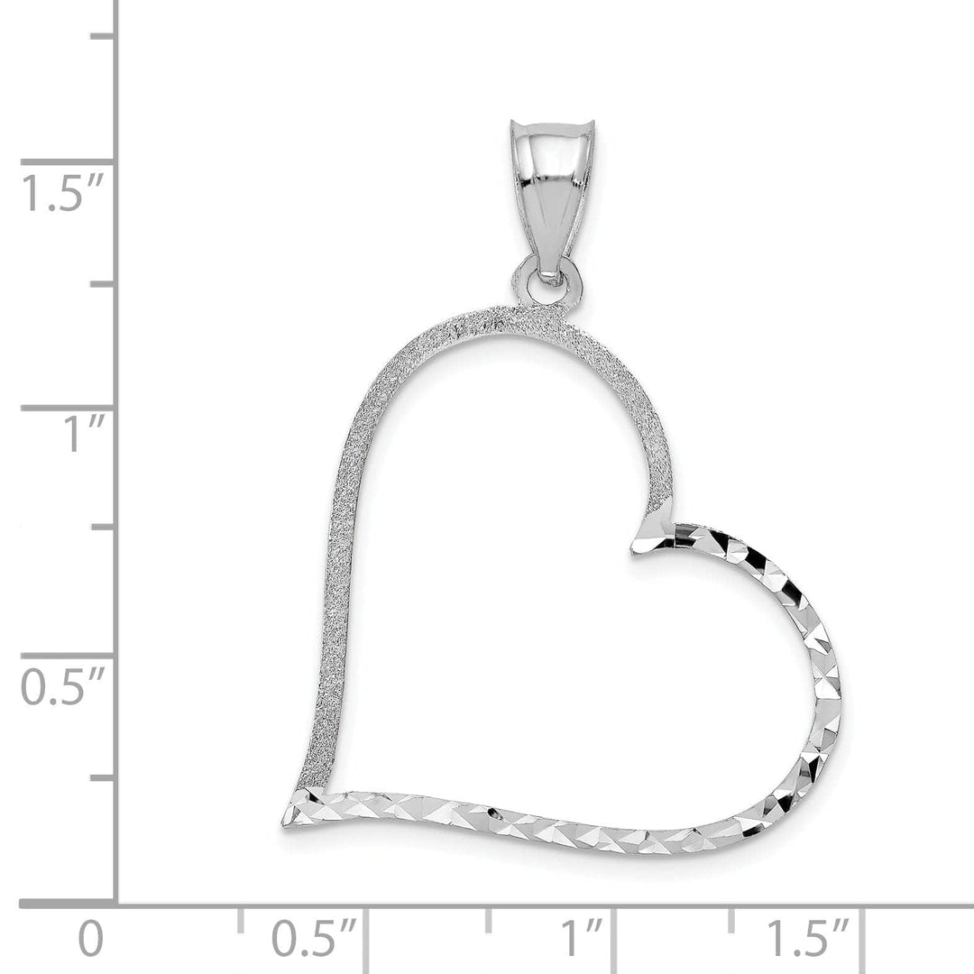 Lovely Rita's Pendants & Charms 14k White Gold Large Reversible Heart Pendant