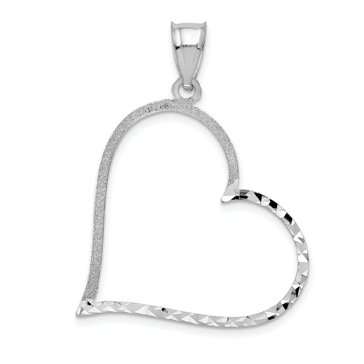 Lovely Rita's Pendants & Charms 14k White Gold Large Reversible Heart Pendant
