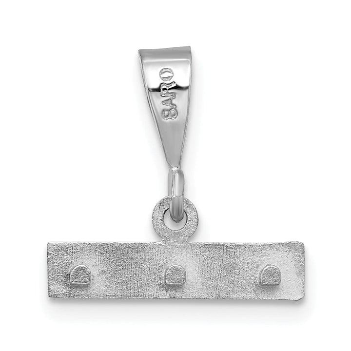 Lovely Rita's Pendants & Charms 14k White Gold Large Size Diamond Cut Number Top Bar Charm Pendant