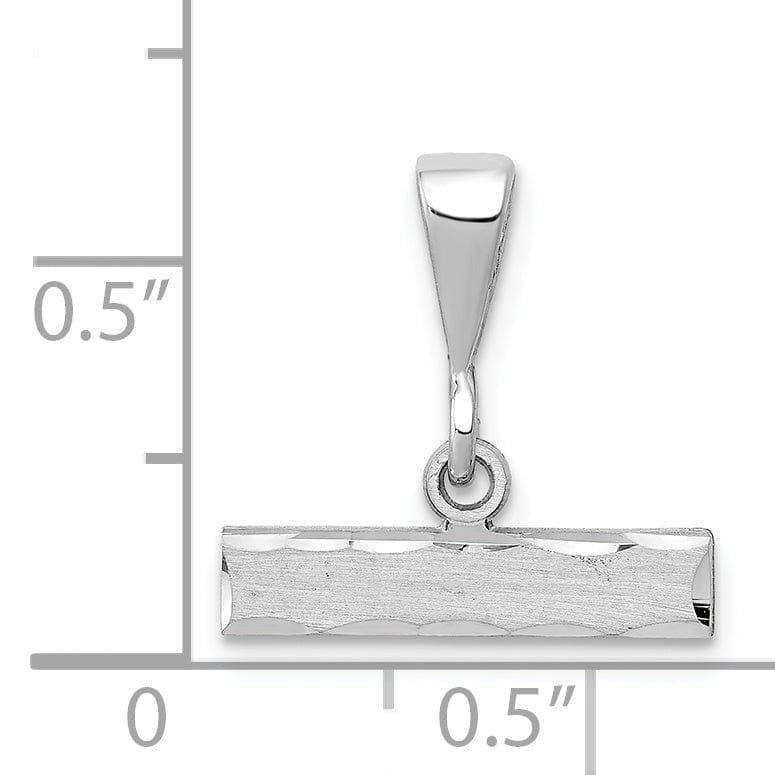 Lovely Rita's Pendants & Charms 14k White Gold Large Size Diamond Cut Number Top Bar Charm Pendant