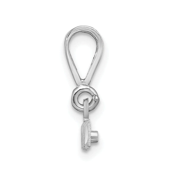 Lovely Rita's Pendants & Charms 14k White Gold Large Size Diamond Cut Number Top Bar Charm Pendant