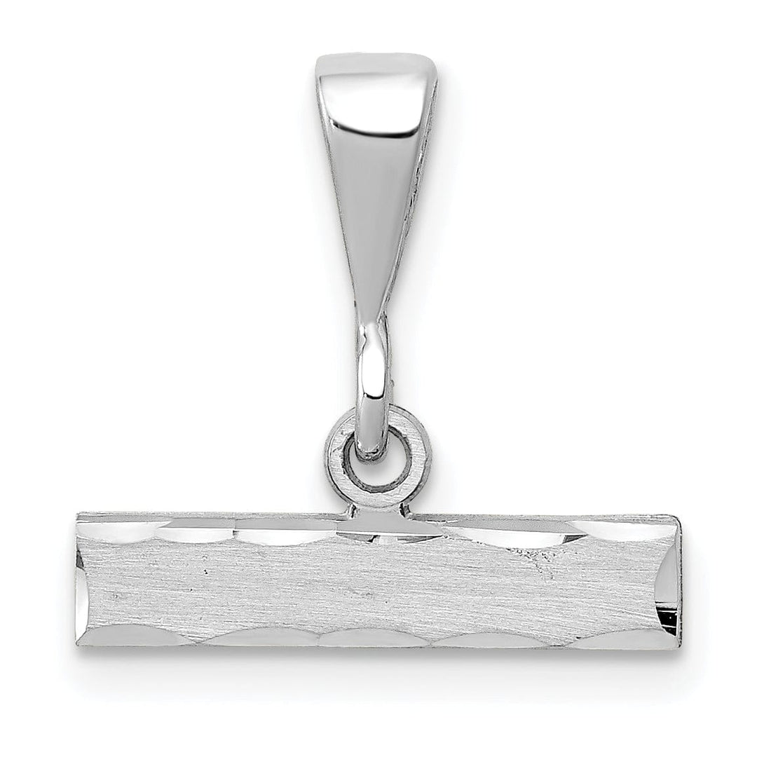 Lovely Rita's Pendants & Charms 14k White Gold Large Size Diamond Cut Number Top Bar Charm Pendant