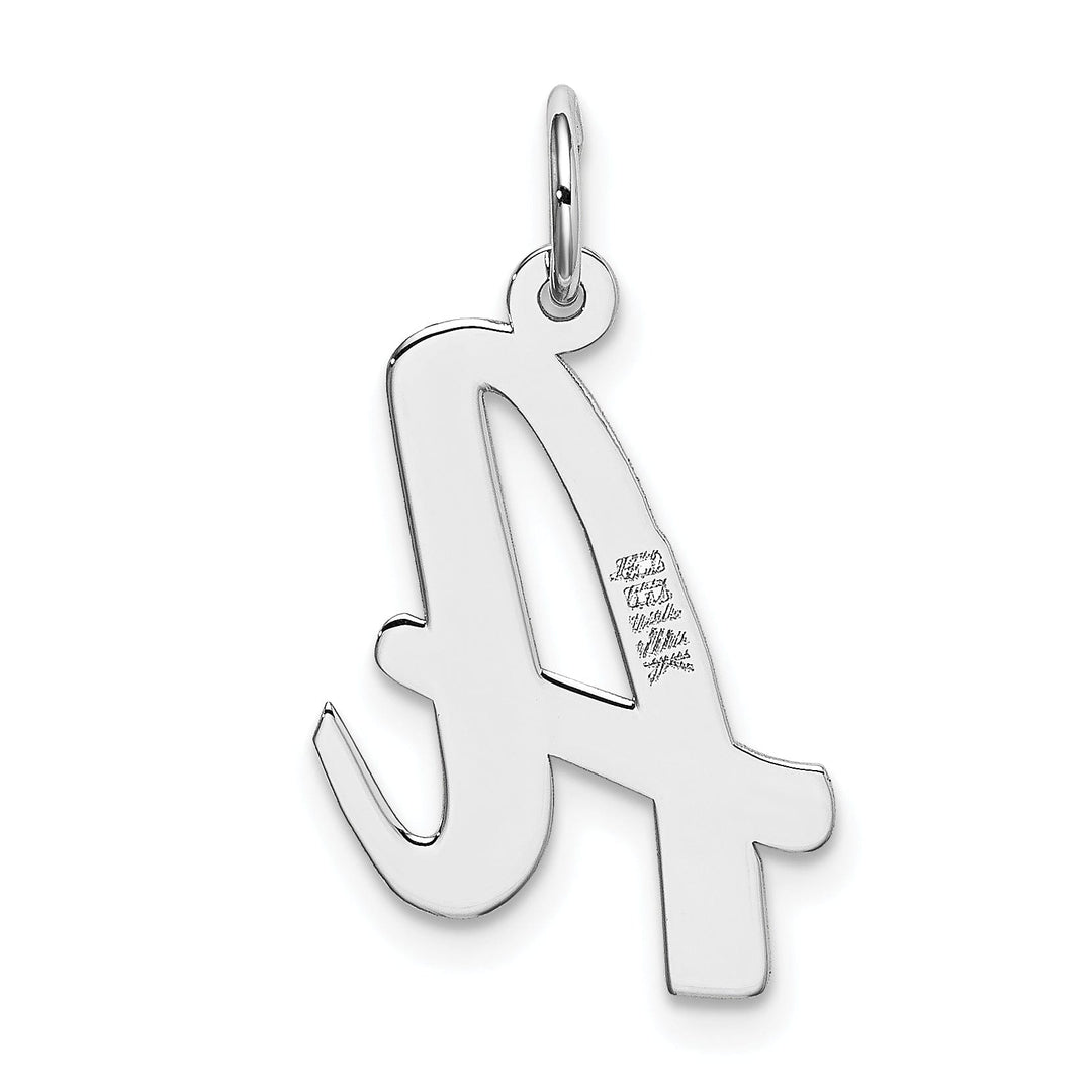 Lovely Rita's Pendants & Charms 14K White Gold Large Size Fancy Script Design Letter A Initial Pendant