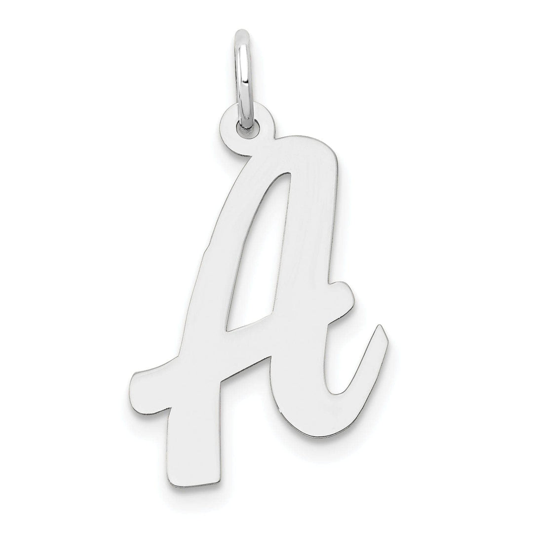 Lovely Rita's Pendants & Charms 14K White Gold Large Size Fancy Script Design Letter A Initial Pendant