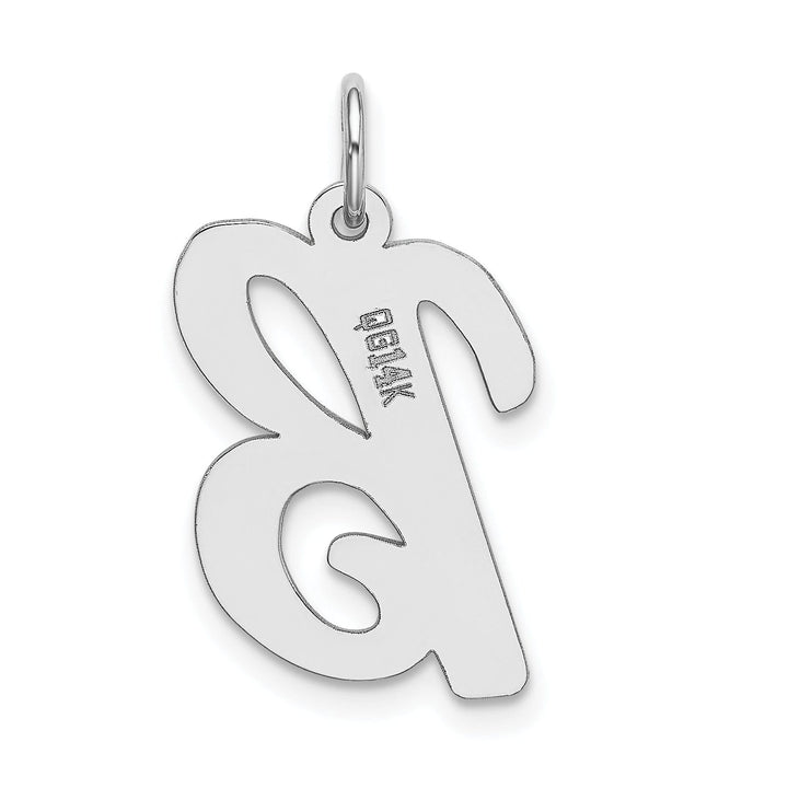 Lovely Rita's Pendants & Charms 14K White Gold Large Size Fancy Script Design Letter B Initial Pendant