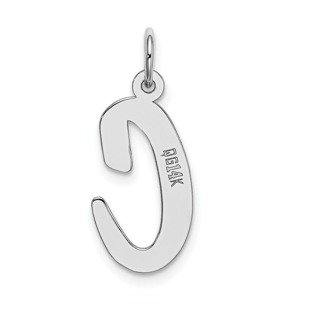 Lovely Rita's Pendants & Charms 14K White Gold Large Size Fancy Script Design Letter C Initial Pendant