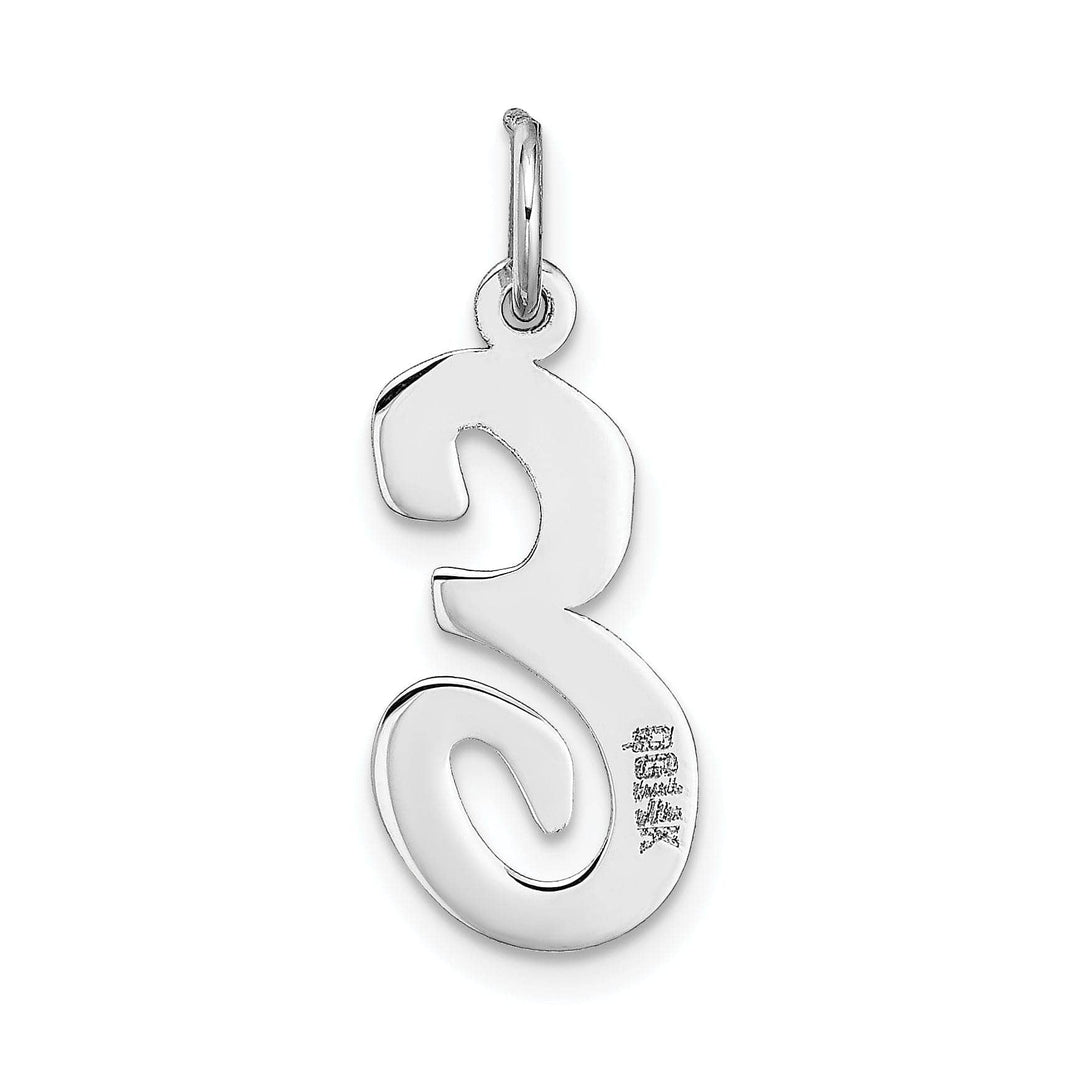Lovely Rita's Pendants & Charms 14K White Gold Large Size Fancy Script Design Letter E Initial Pendant