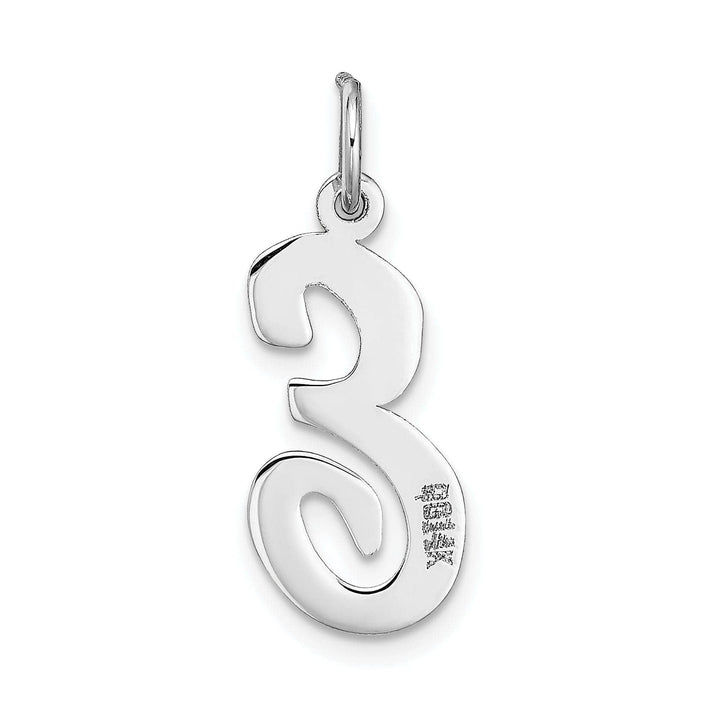 Lovely Rita's Pendants & Charms 14K White Gold Large Size Fancy Script Design Letter E Initial Pendant