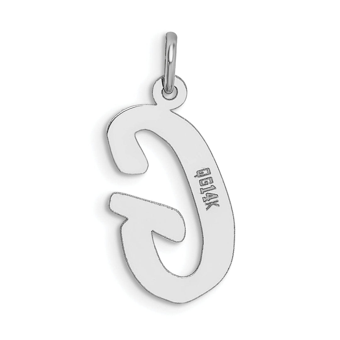 Lovely Rita's Pendants & Charms 14K White Gold Large Size Fancy Script Design Letter G Initial Pendant