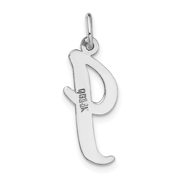 Lovely Rita's Pendants & Charms 14K White Gold Large Size Fancy Script Design Letter I Initial Pendant