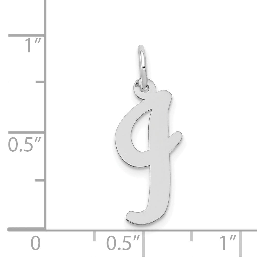 Lovely Rita's Pendants & Charms 14K White Gold Large Size Fancy Script Design Letter I Initial Pendant