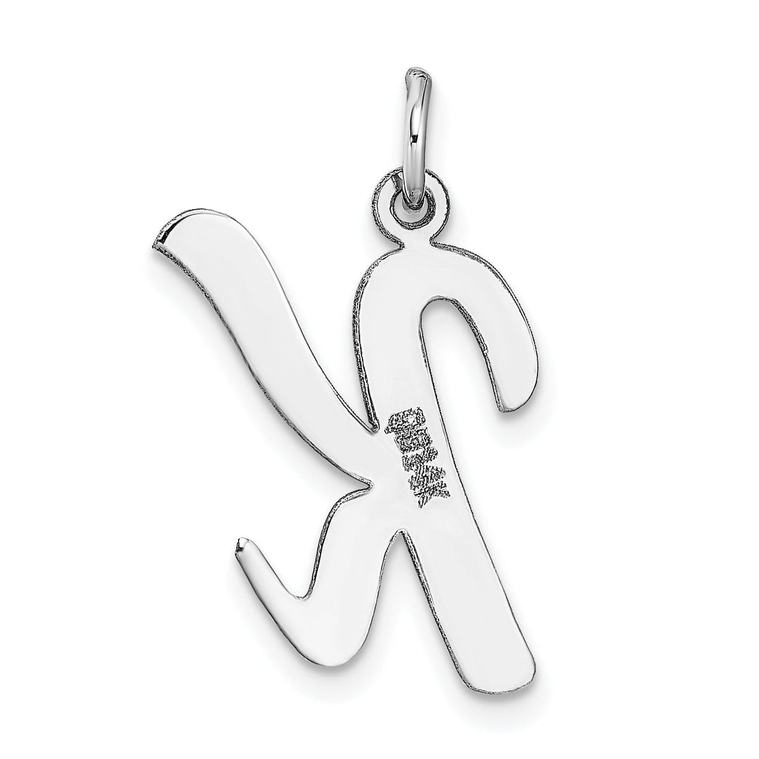 Lovely Rita's Pendants & Charms 14K White Gold Large Size Fancy Script Design Letter K Initial Pendant