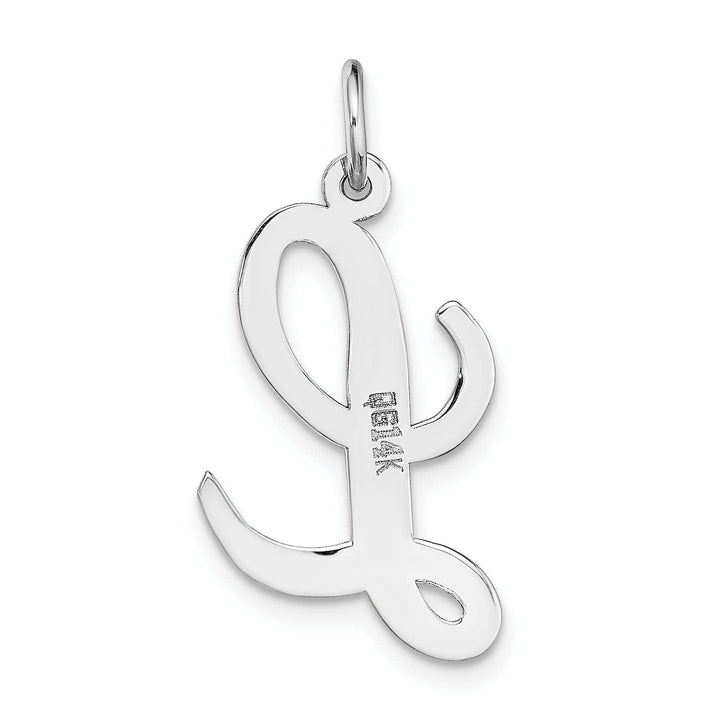 Lovely Rita's Pendants & Charms 14K White Gold Large Size Fancy Script Design Letter L Initial Pendant