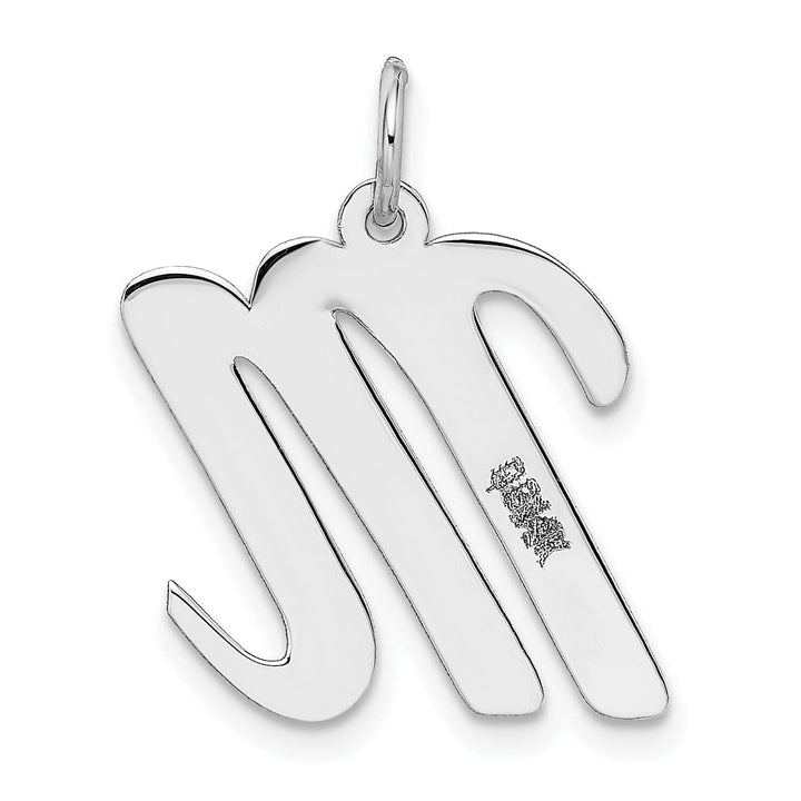 Lovely Rita's Pendants & Charms 14K White Gold Large Size Fancy Script Design Letter M Initial Pendant