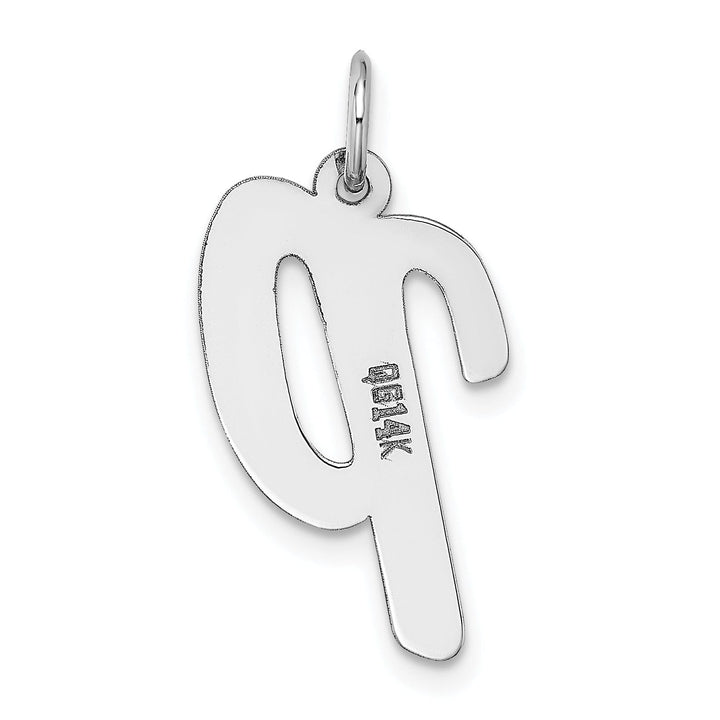 Lovely Rita's Pendants & Charms 14K White Gold Large Size Fancy Script Design Letter P Initial Pendant