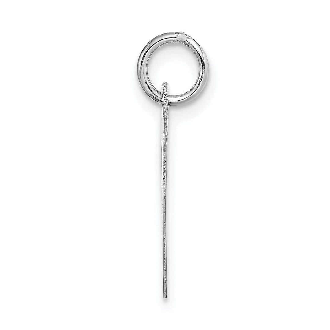 Lovely Rita's Pendants & Charms 14K White Gold Large Size Fancy Script Design Letter T Initial Pendant