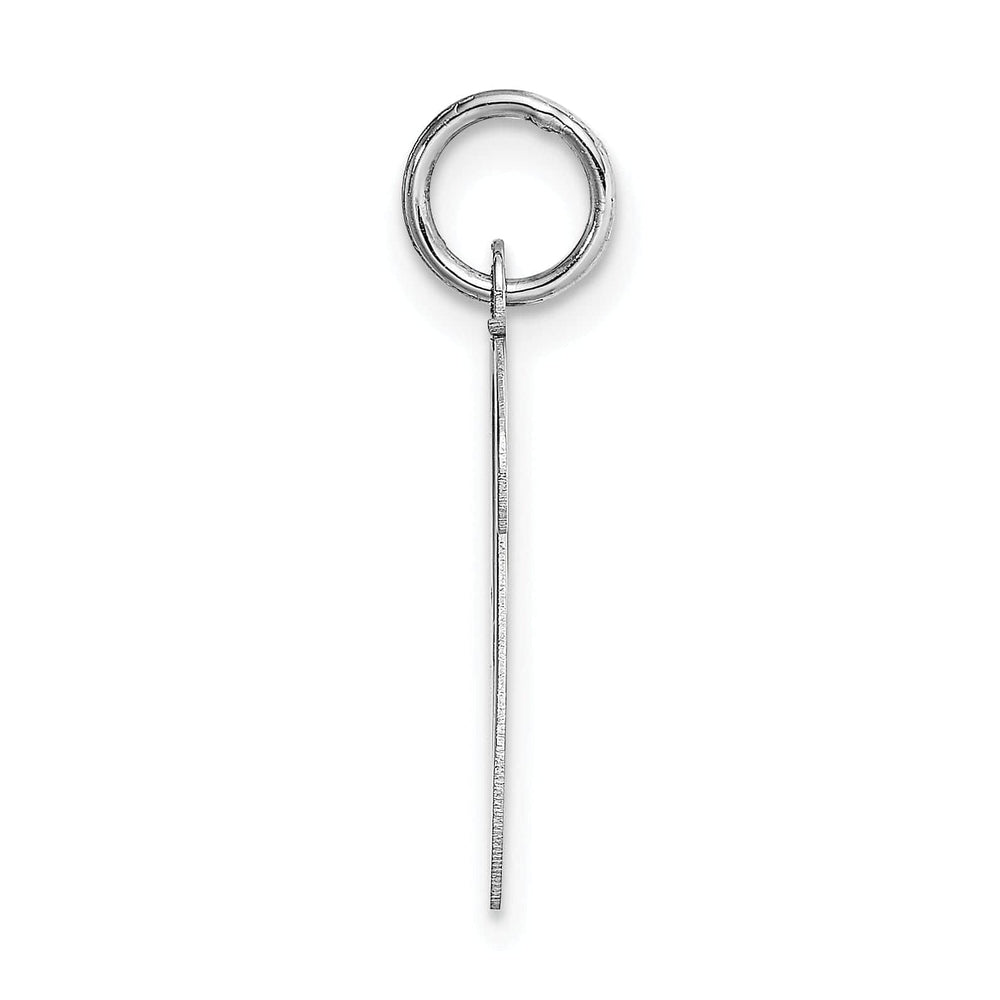 Lovely Rita's Pendants & Charms 14K White Gold Large Size Fancy Script Design Letter V Initial Pendant