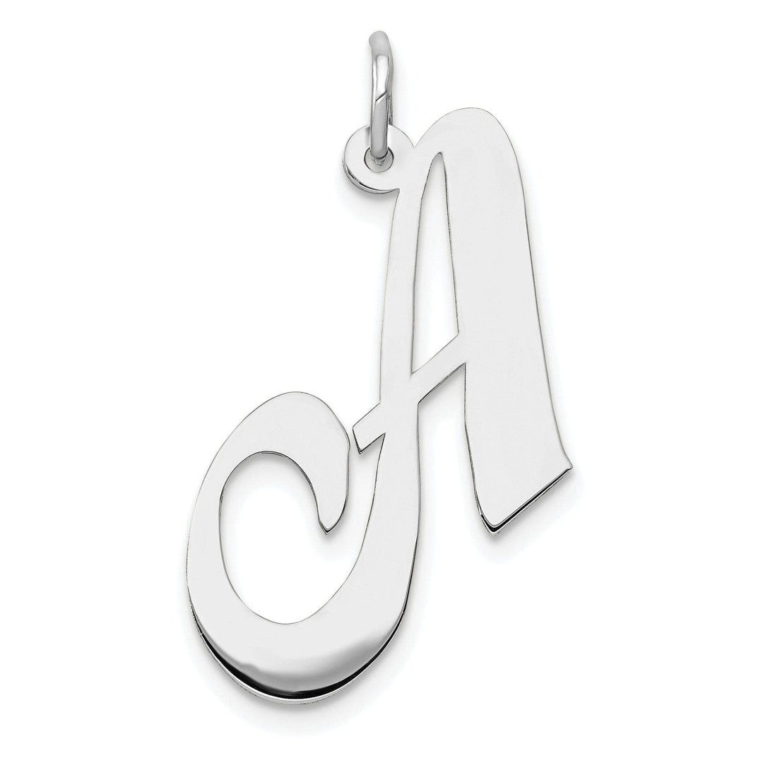 Lovely Rita's Pendants & Charms 14K White Gold Large Size Fancy Script Letter A Initial Charm Pendant