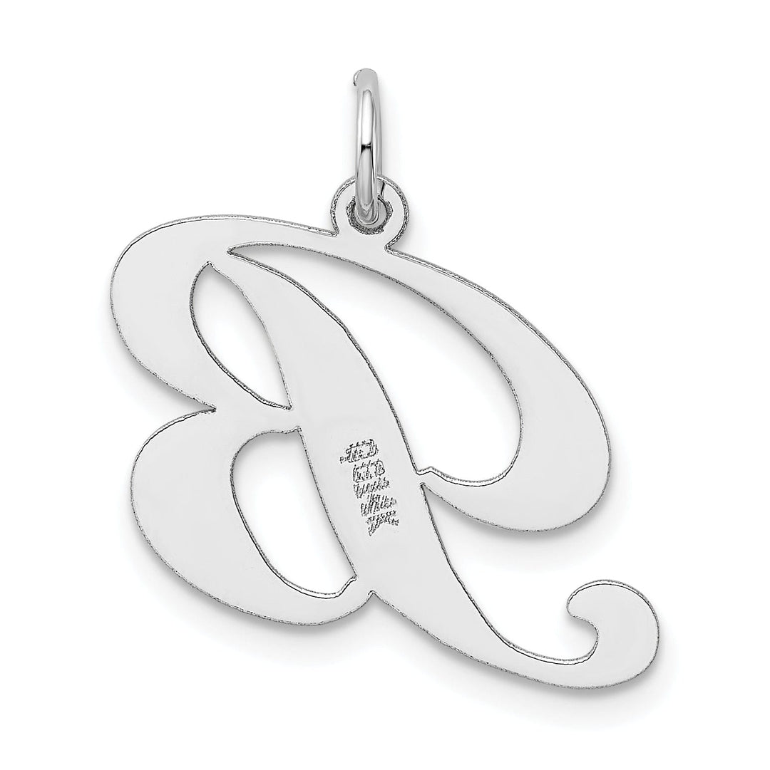 Lovely Rita's Pendants & Charms 14K White Gold Large Size Fancy Script Letter B Initial Charm Pendant
