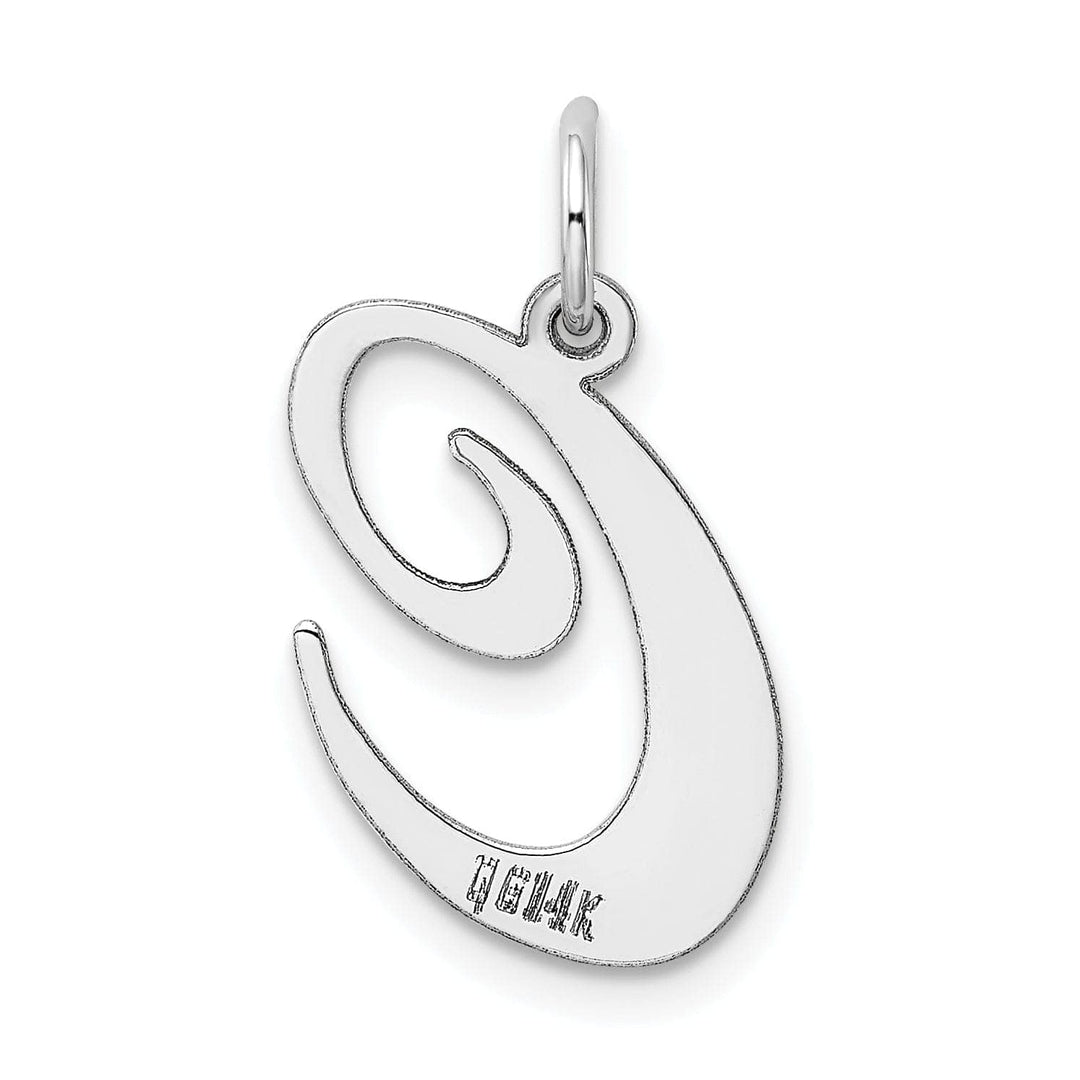 Lovely Rita's Pendants & Charms 14K White Gold Large Size Fancy Script Letter C Initial Charm Pendant