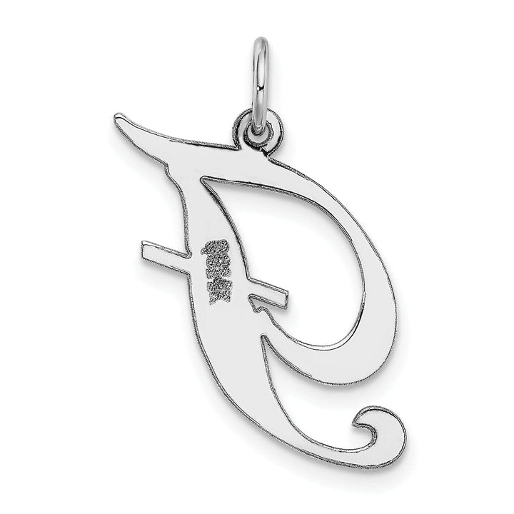 Lovely Rita's Pendants & Charms 14K White Gold Large Size Fancy Script Letter F Initial Charm Pendant