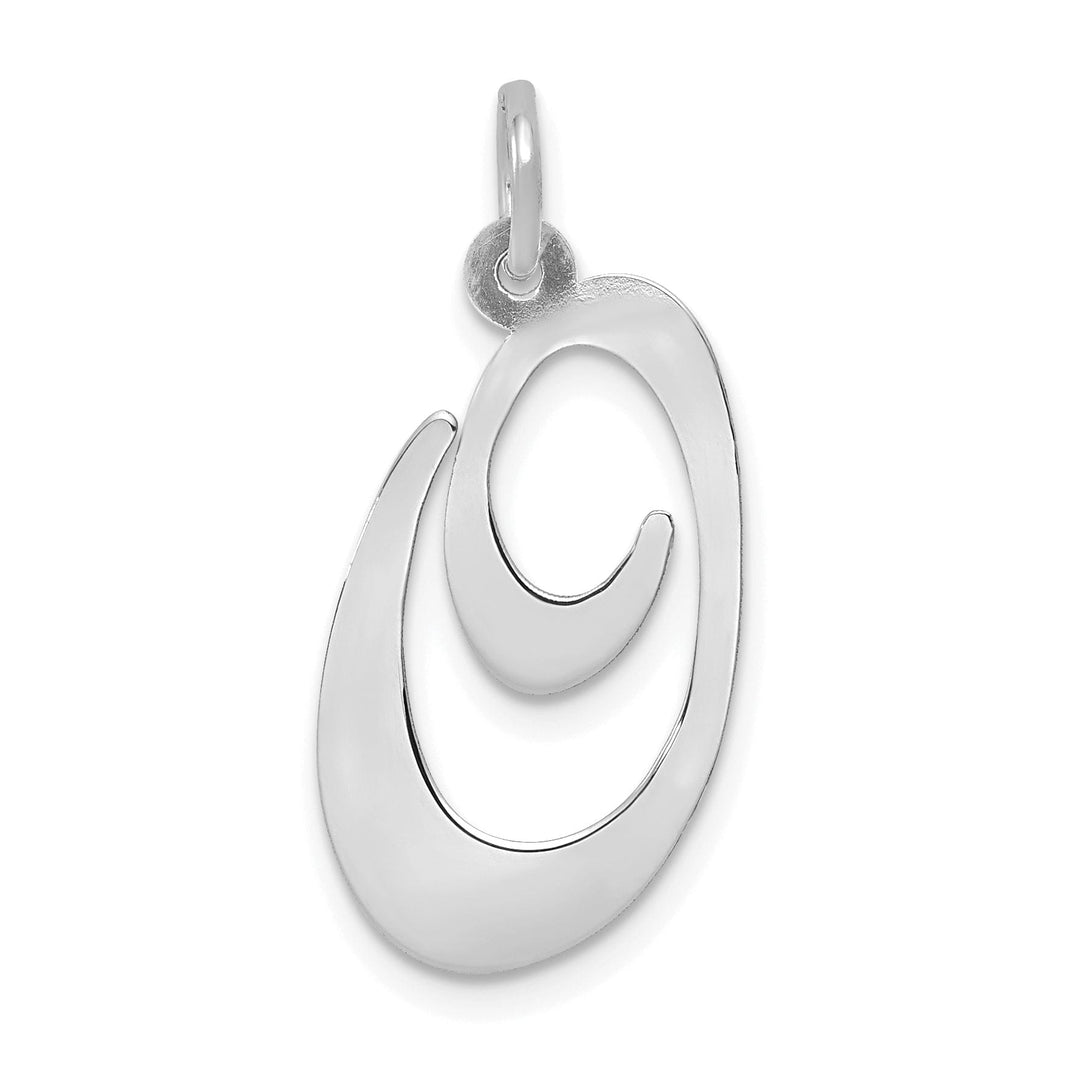 Lovely Rita's Pendants & Charms 14K White Gold Large Size Fancy Script Letter O Initial Charm Pendant