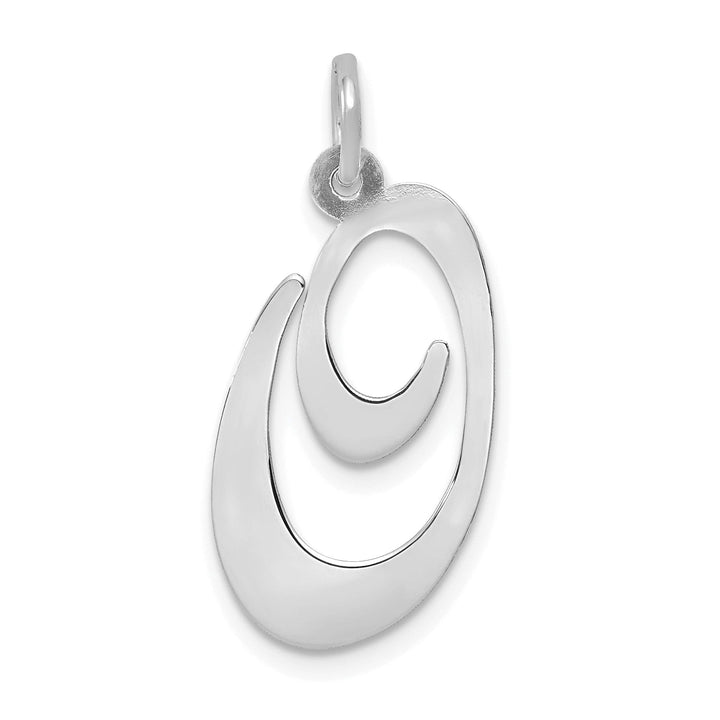 Lovely Rita's Pendants & Charms 14K White Gold Large Size Fancy Script Letter O Initial Charm Pendant