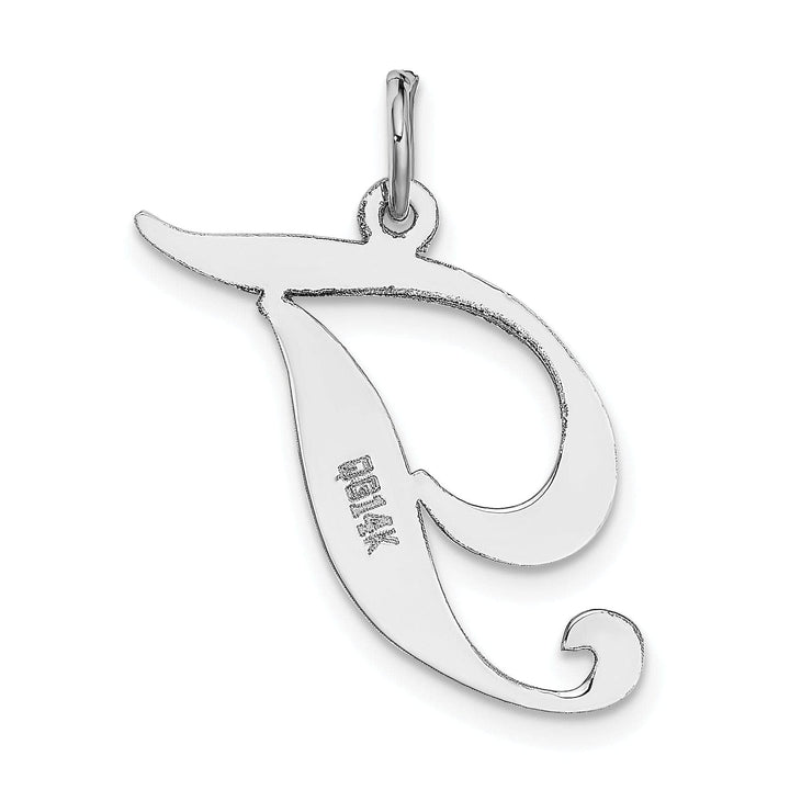 Lovely Rita's Pendants & Charms 14K White Gold Large Size Fancy Script Letter T Initial Charm Pendant