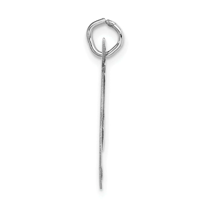 Lovely Rita's Pendants & Charms 14K White Gold Large Size Fancy Script Letter T Initial Charm Pendant