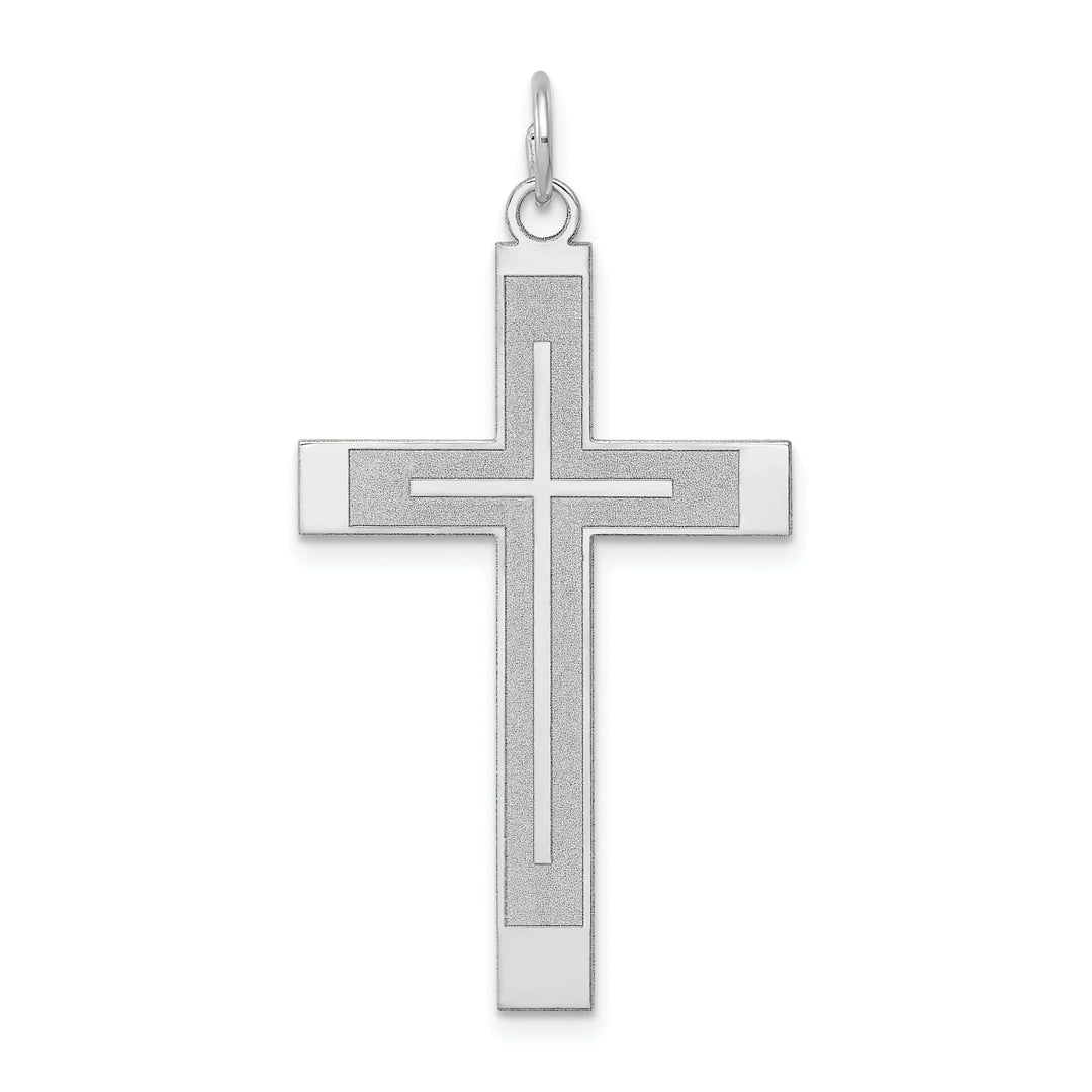 Lovely Rita's Pendants & Charms 14k White Gold Laser Designed Cross Pendant