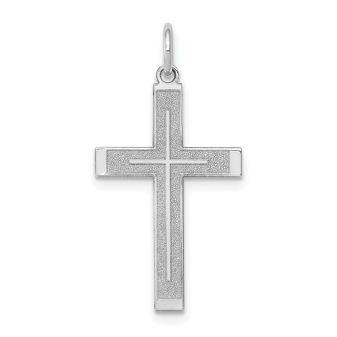 Lovely Rita's Pendants & Charms 14k White Gold Laser Designed Cross Pendant
